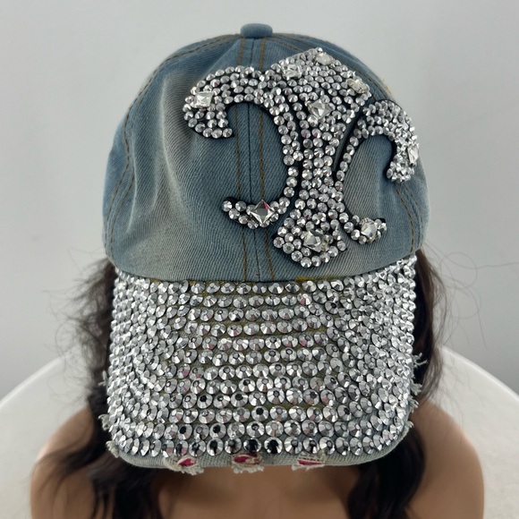 Fleur-de-lis Rhinestone Baseball Hat - Picture 5 of 10